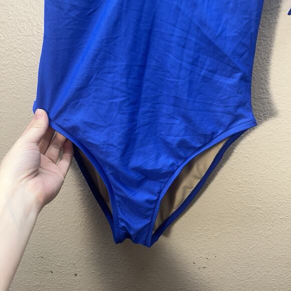 J.Crew One Piece Shoulder Tie Swimsuit Women's SZ 2 XS Blue Bathing Suit - Picture 3 of 7